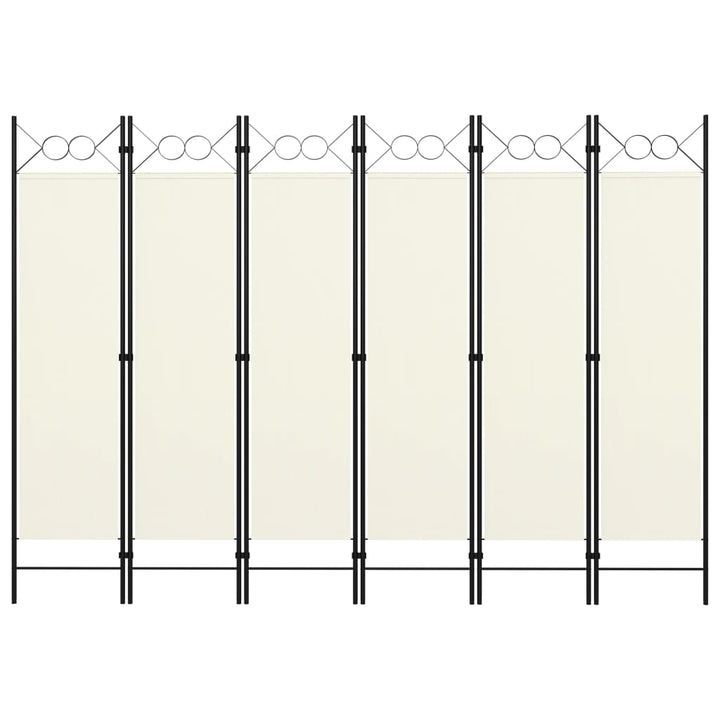 Kamerscherm met 6 panelen 240x180 cm crèmewit