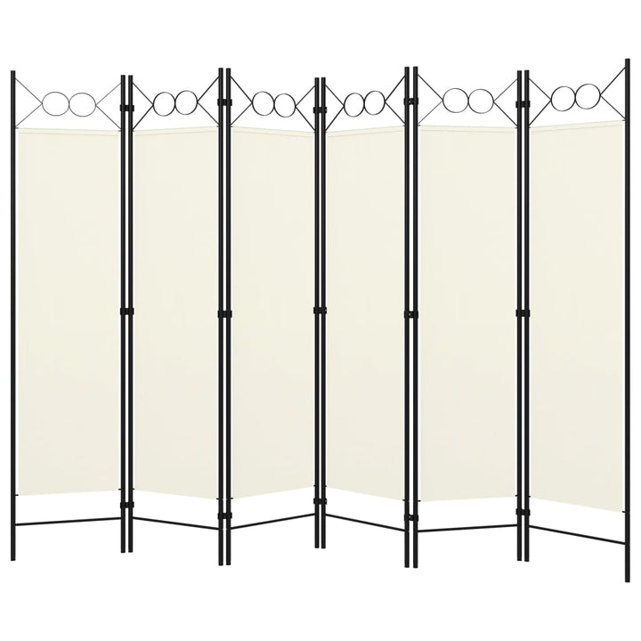 Kamerscherm met 6 panelen 240x180 cm crèmewit