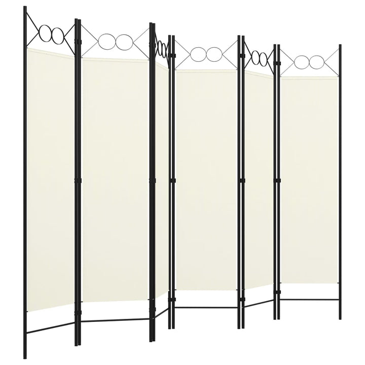 Kamerscherm met 6 panelen 240x180 cm crèmewit