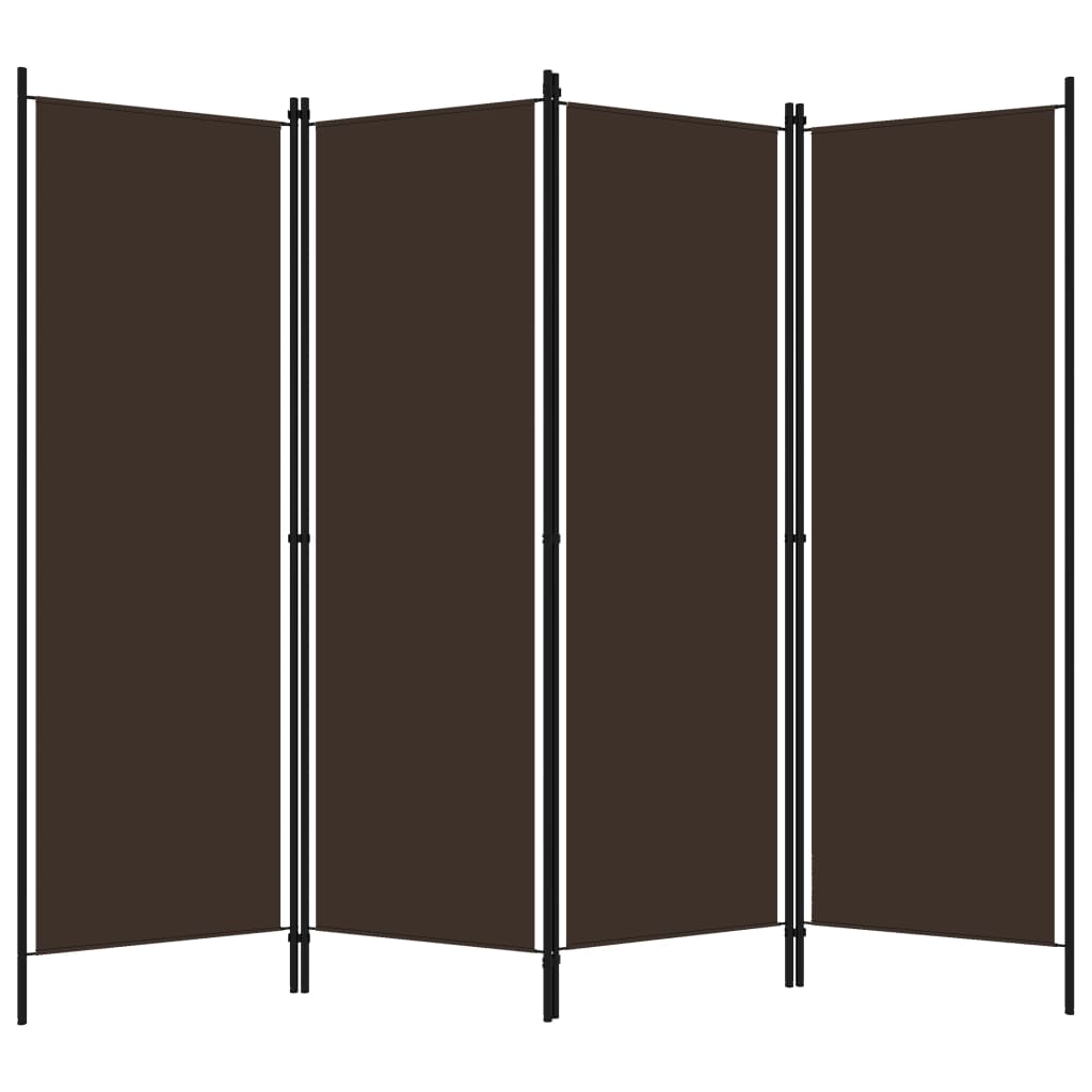 Kamerscherm met 4 panelen 200x180 cm bruin