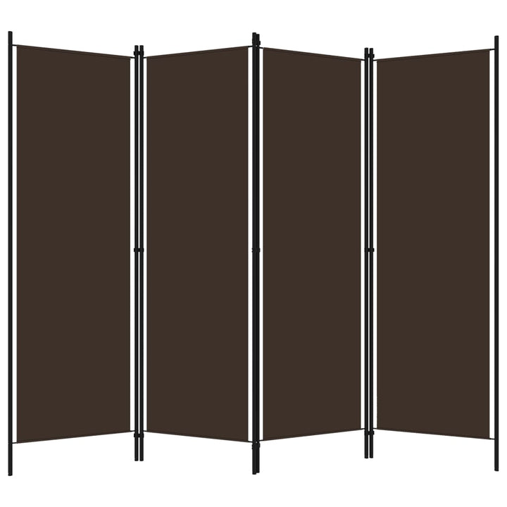 Kamerscherm met 4 panelen 200x180 cm bruin