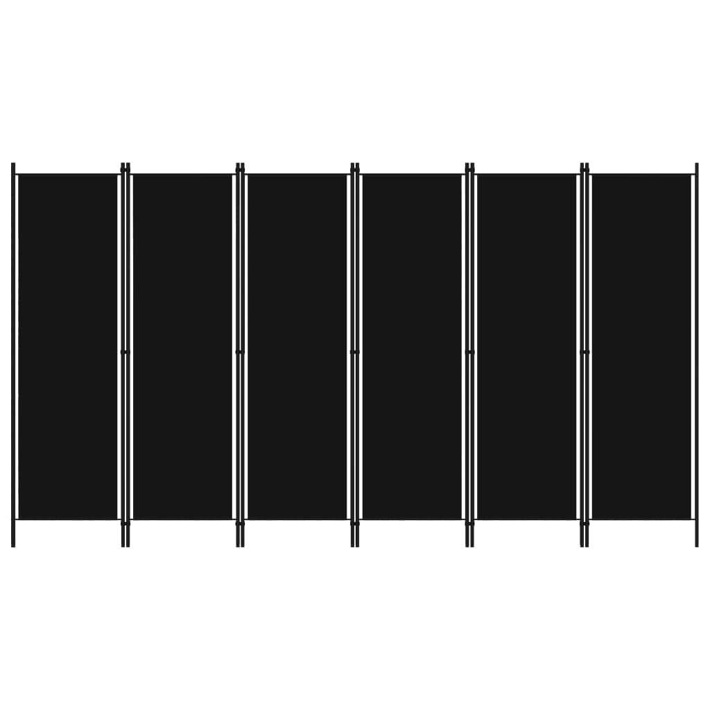 Kamerscherm met 6 panelen 300x180 cm zwart
