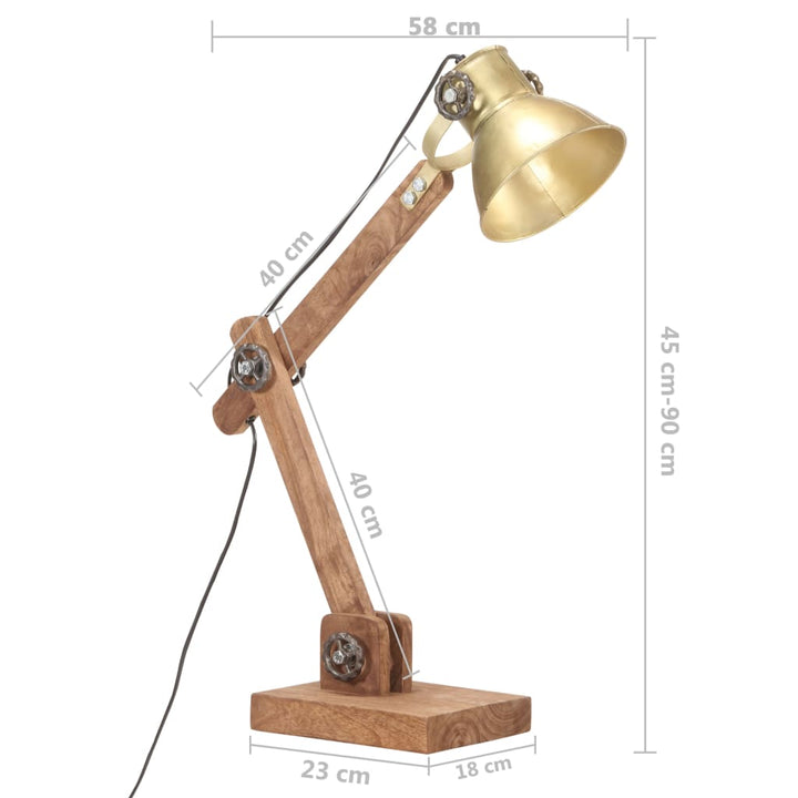 Bureaulamp industrieel rond E27 58x18x90 cm messingkleurig