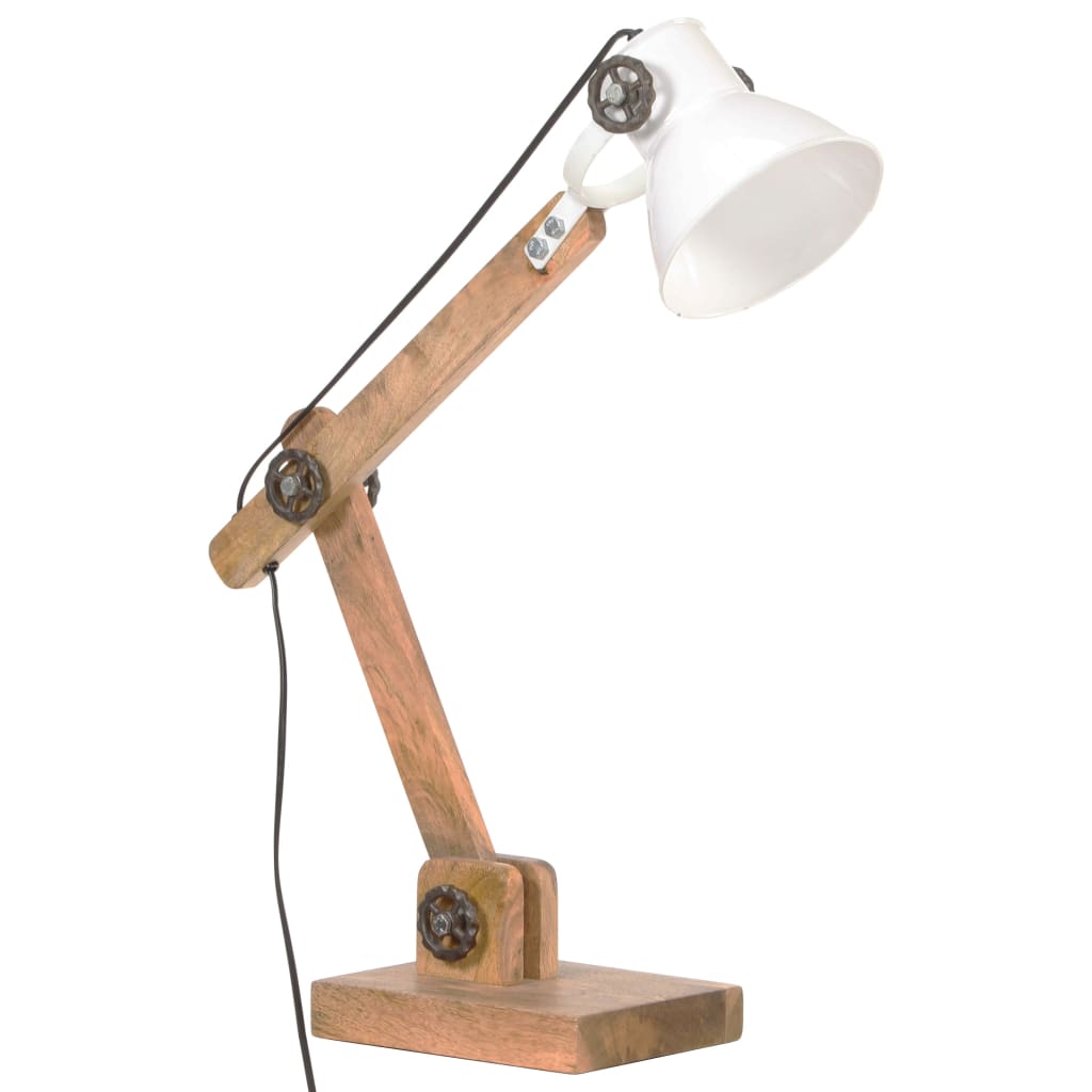 Bureaulamp industrieel rond E27 58x18x90 cm wit