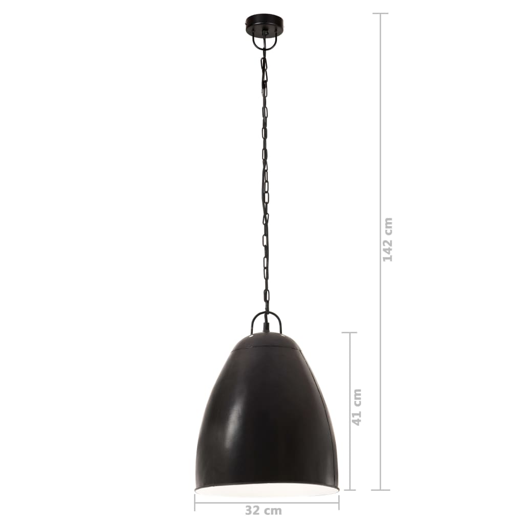 Hanglamp industrieel rond 25 W E27 32 cm gitzwart