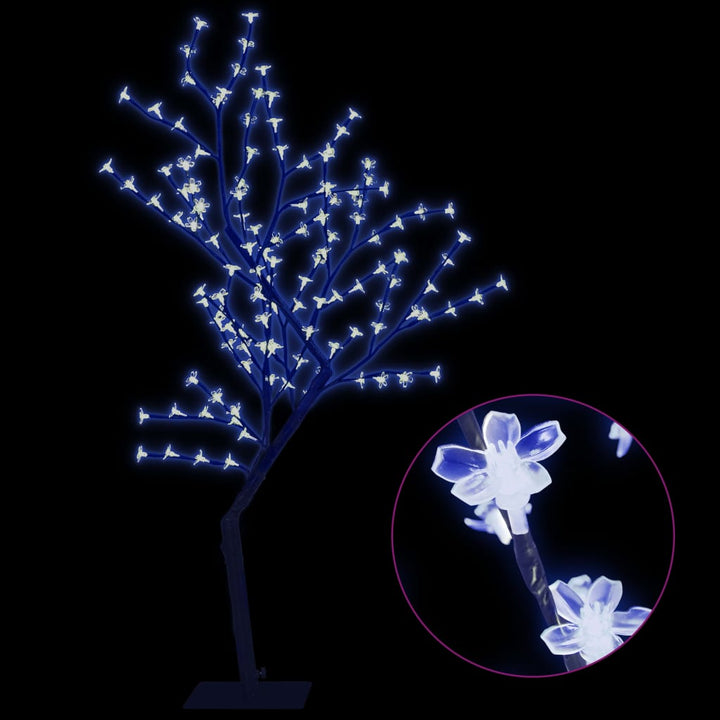 Kerstboom 128 LED's blauw licht kersenbloesem 120 cm