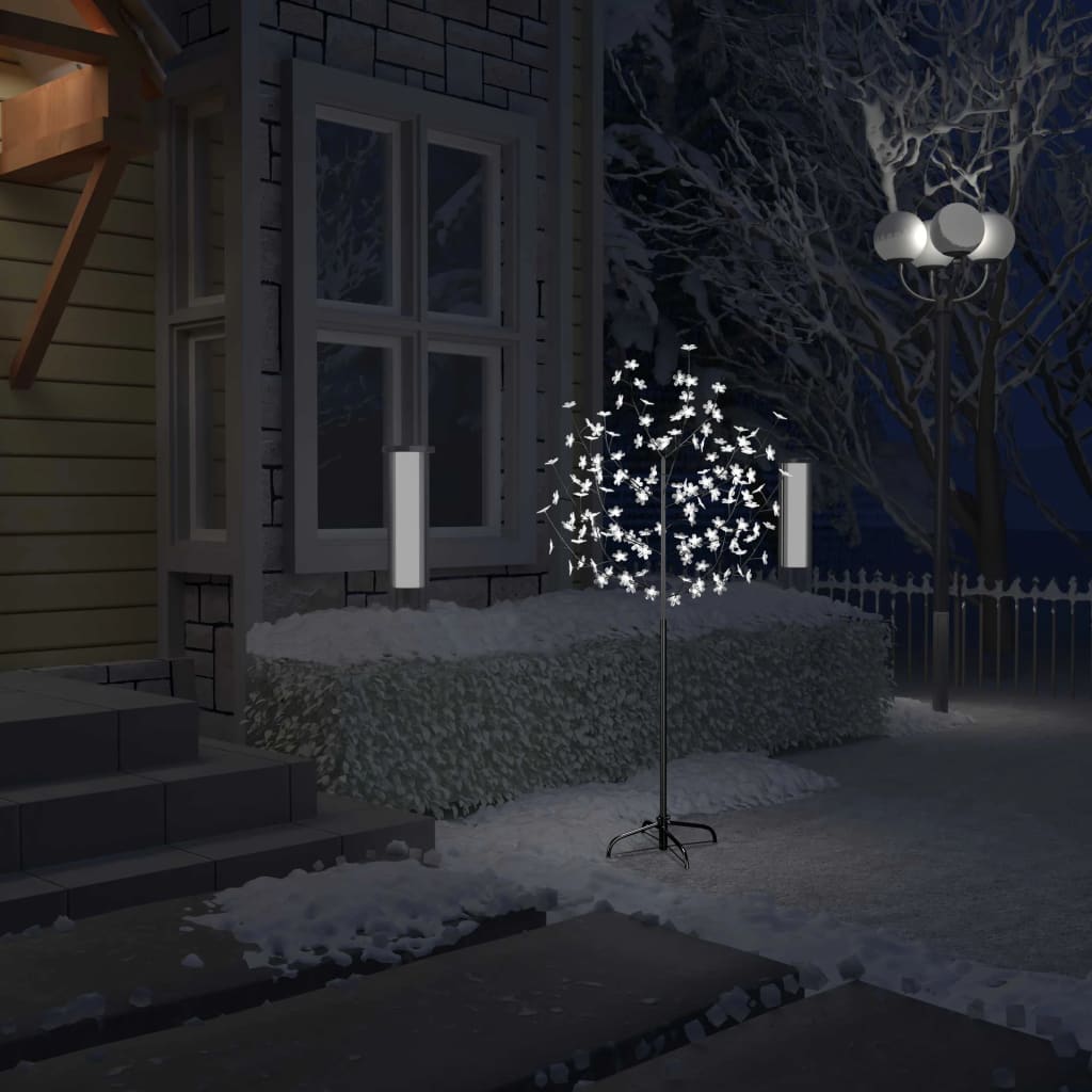 Kerstboom 120 LED's koudwit licht kersenbloesem 150 cm