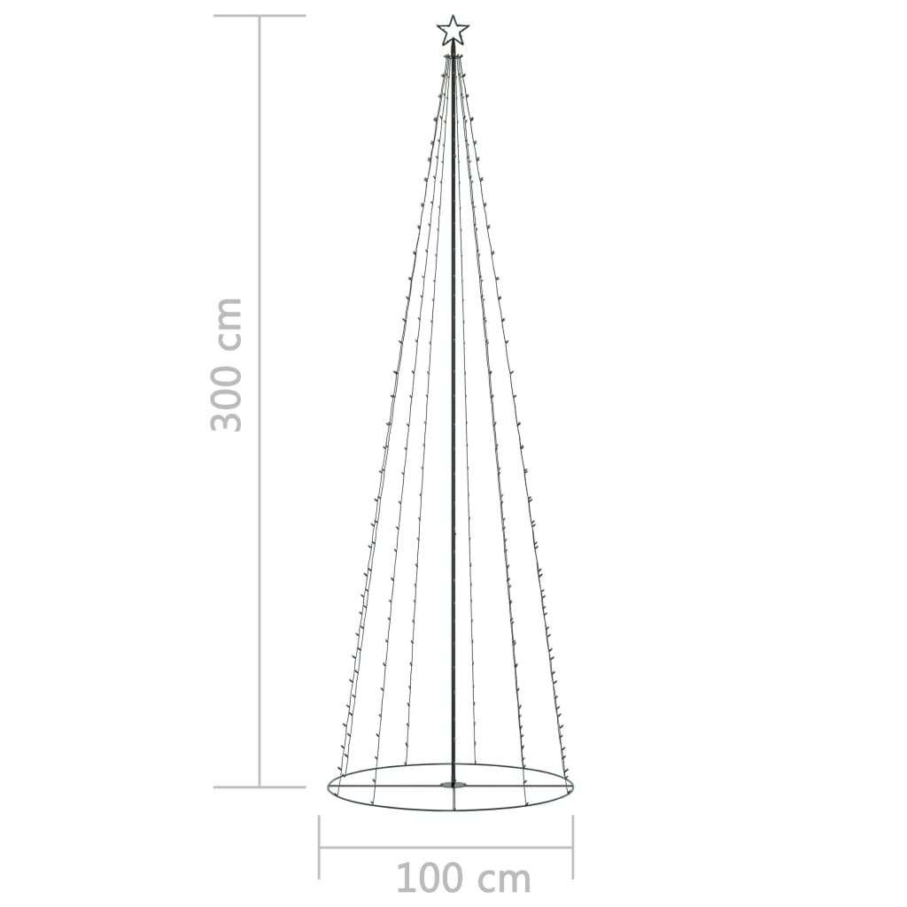 Kegelkerstboom 330 LED's 100x300 cm meerkleurig