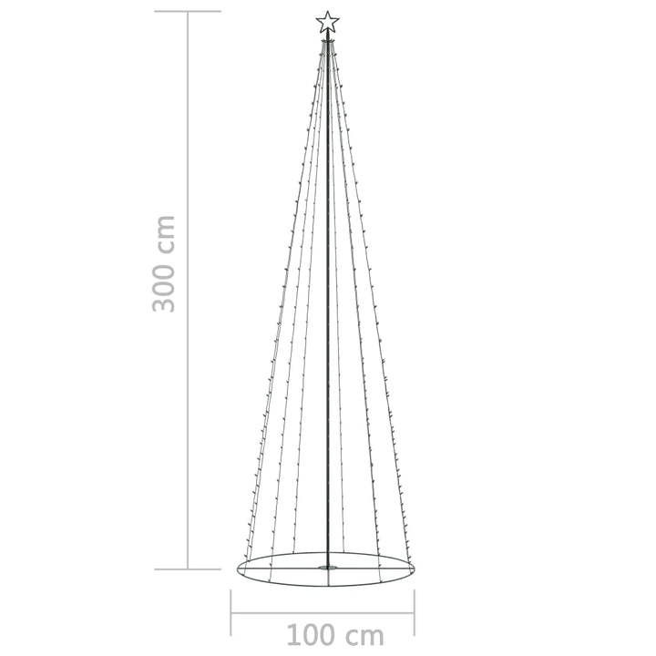 Kegelkerstboom 330 LED's 100x300 cm meerkleurig