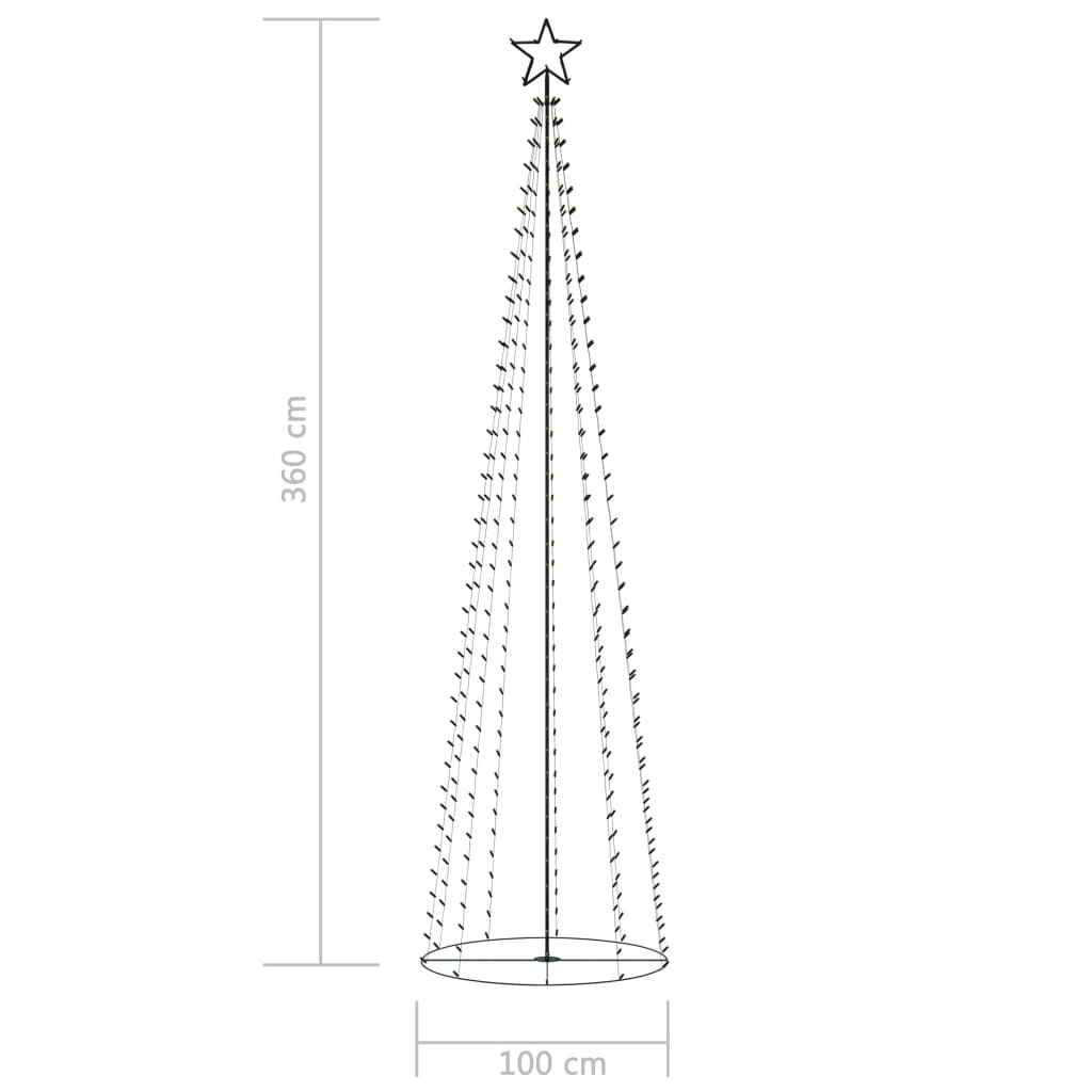 Kegelkerstboom 400 LED's 100x360 cm warmwit