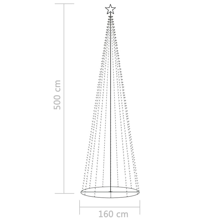 Kegelkerstboom 752 LED's 160x500 cm meerkleurig