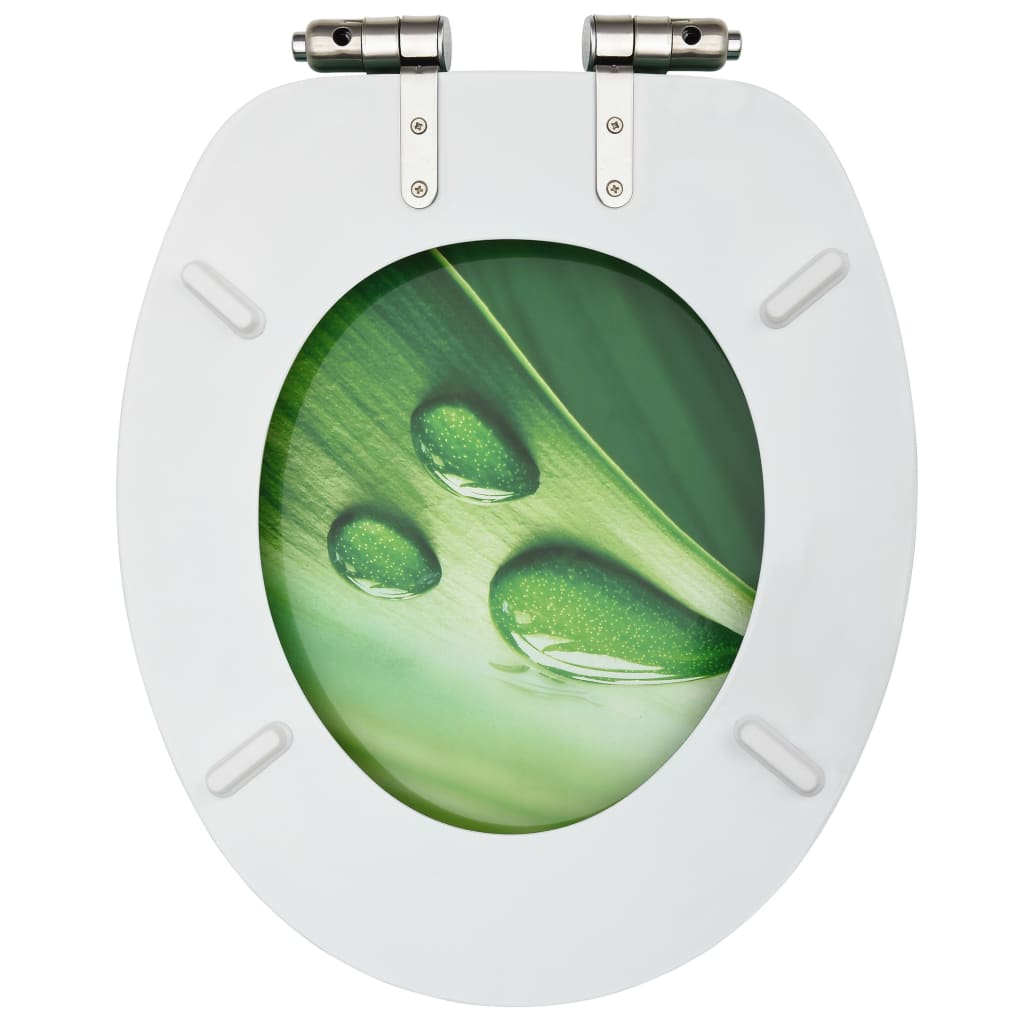 Toiletbril met soft-close deksel waterdruppel MDF groen