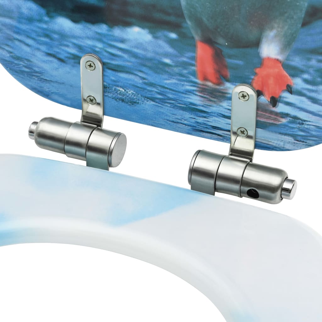 Toiletbril met soft-close deksel pinguïn MDF