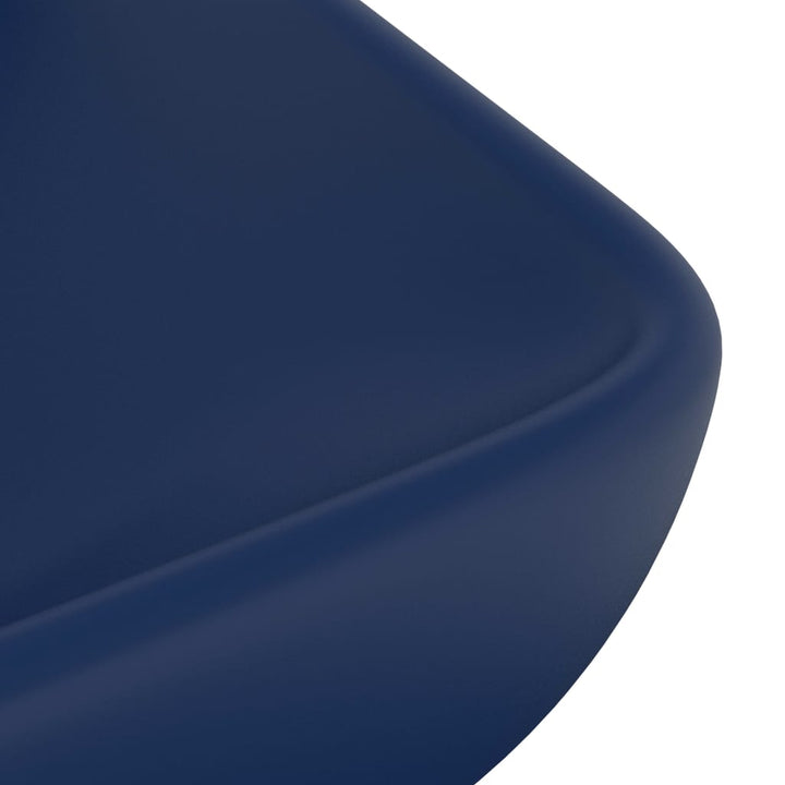 Wastafel rechthoekig 71x38 cm keramiek mat donkerblauw