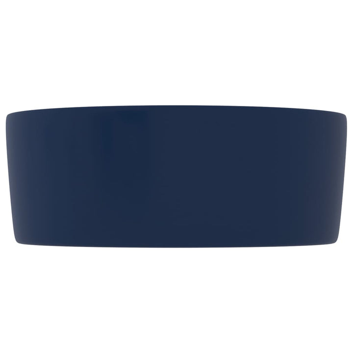 Wastafel rond 40x15 cm keramiek mat donkerblauw