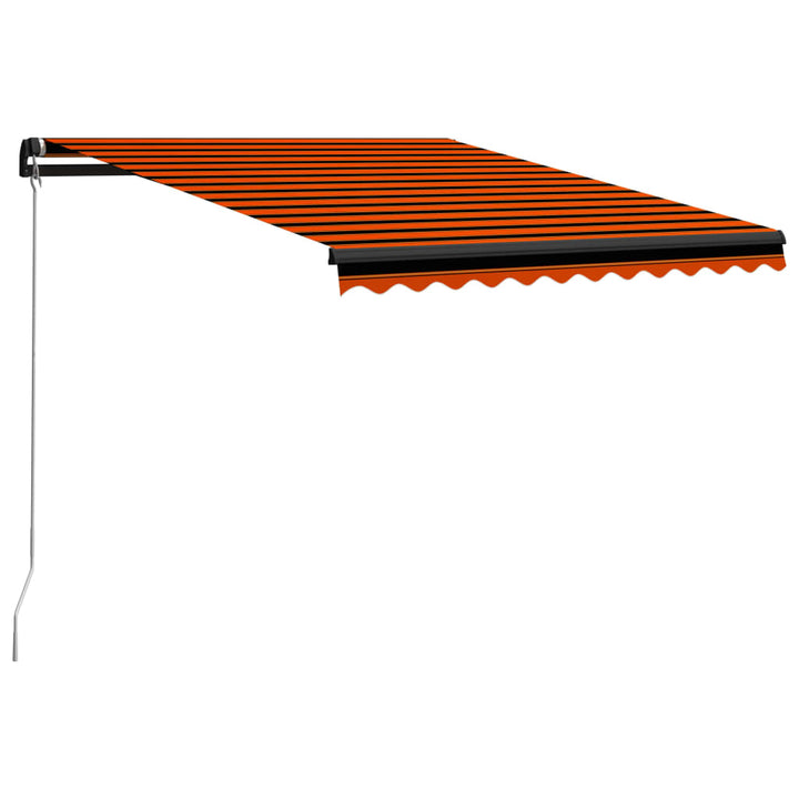 Luifel handmatig uittrekbaar met LED 300x250 cm oranje en bruin