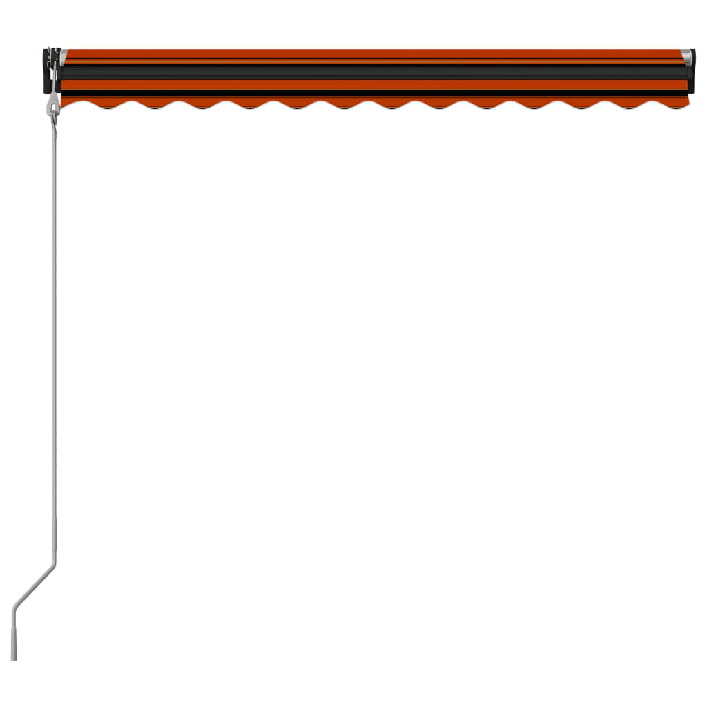 Luifel uittrekbaar met windsensor LED 350x250 cm oranje bruin