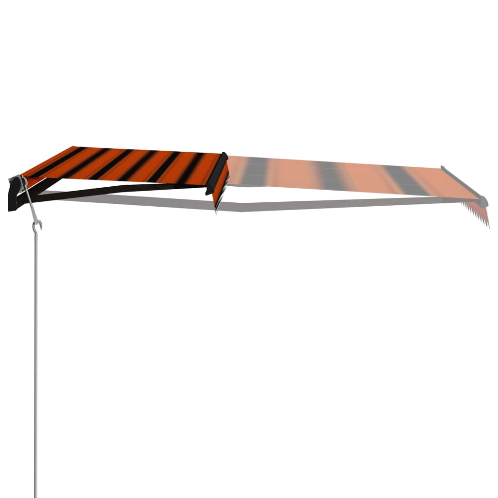 Luifel uittrekbaar met windsensor LED 400x300 cm oranje bruin