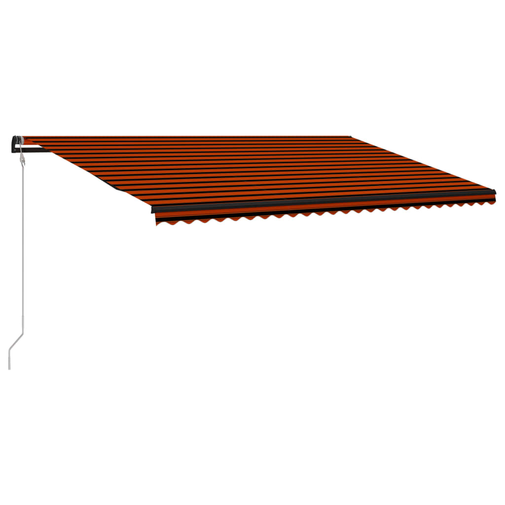 Luifel uittrekbaar met windsensor LED 600x300 cm oranje bruin