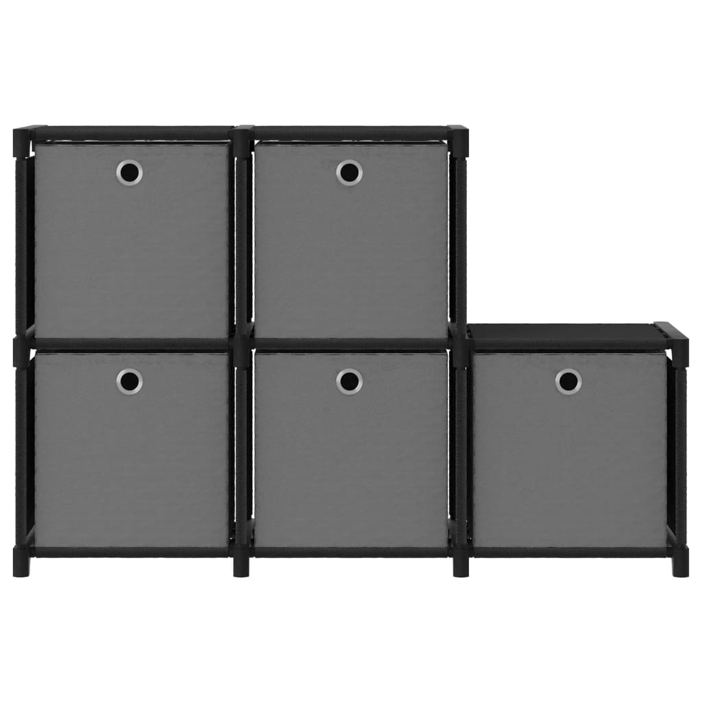 Kast met 5 vakken met boxen 103x30x72,5 cm stof zwart