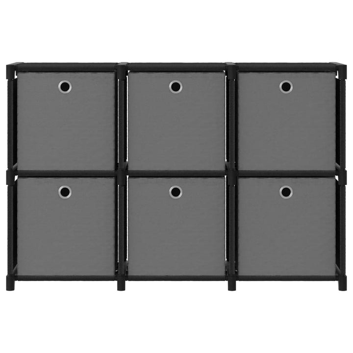 Kast met 6 vakken met boxen 103x30x72,5 cm stof zwart
