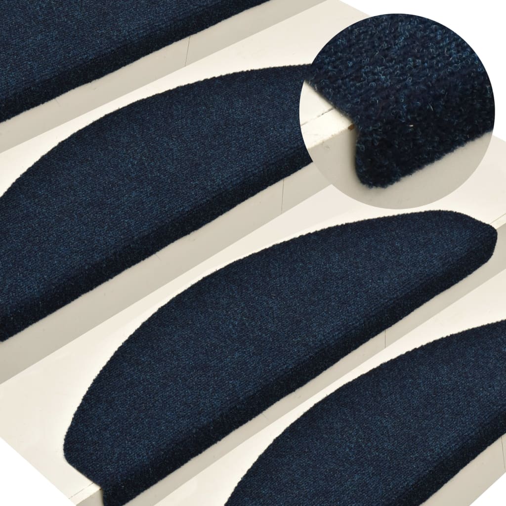 Trapmatten zelfklevend 15 st 56x17x3 cm naaldvilt marineblauw