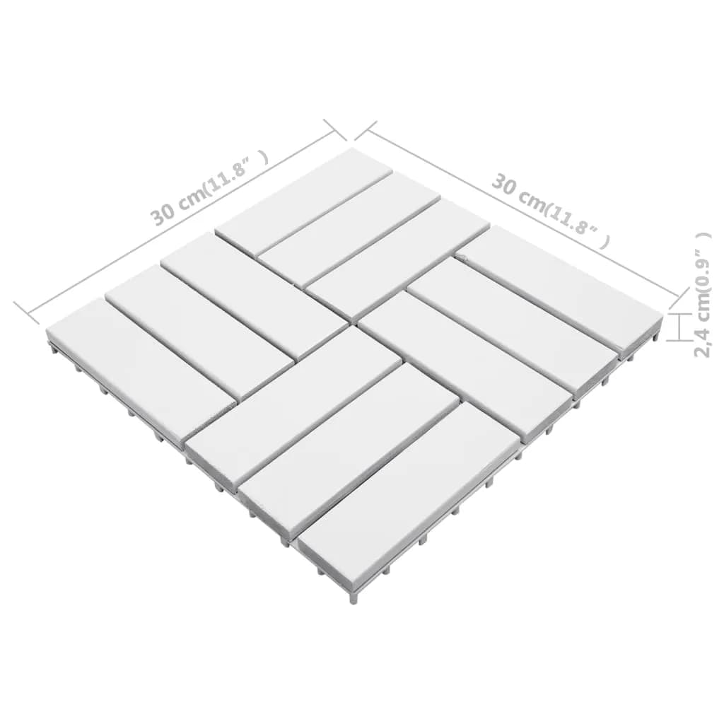 Terrastegels 10 st 30x30 cm massief acaciahout wit