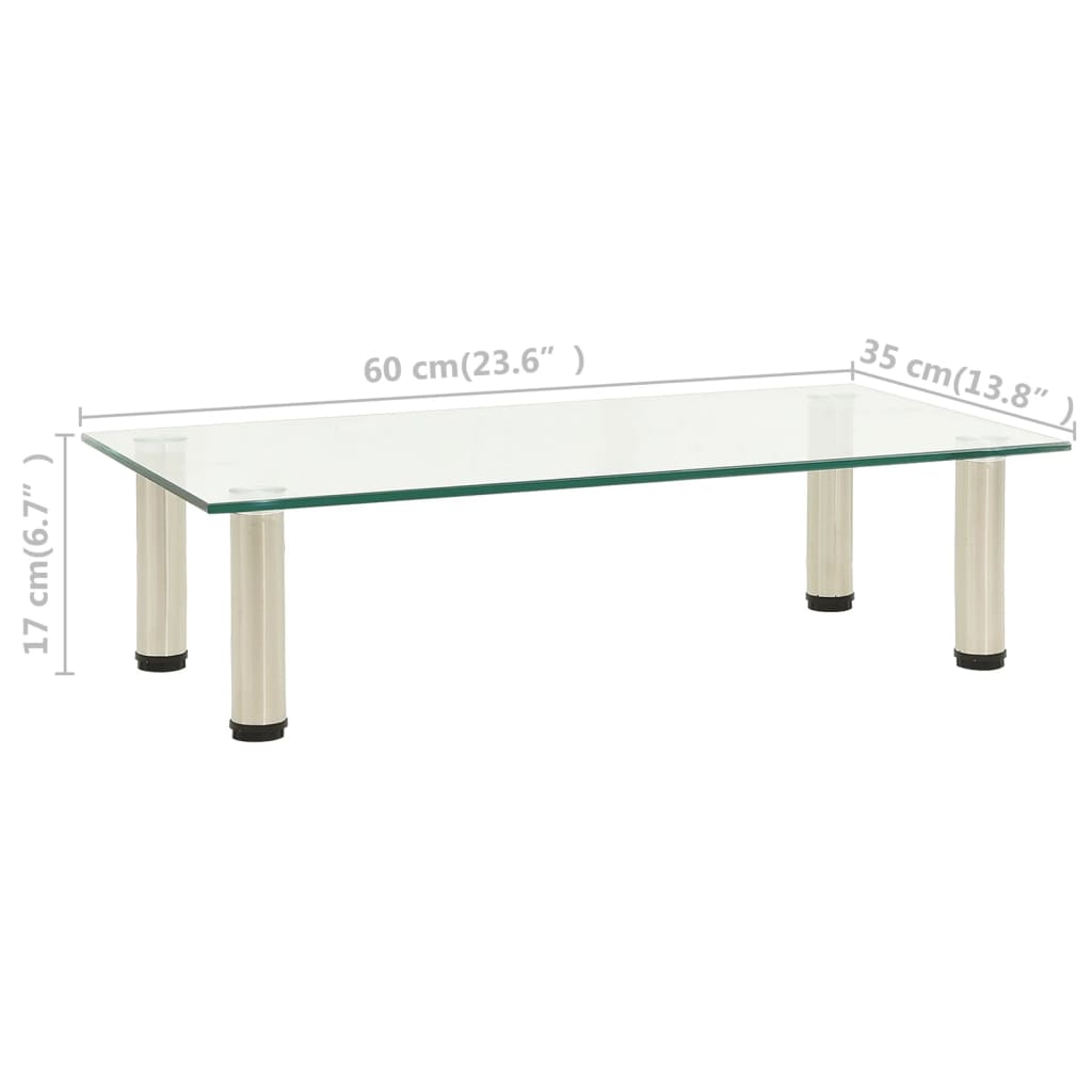 Tv-meubel 60x35x17 cm gehard glas transparant