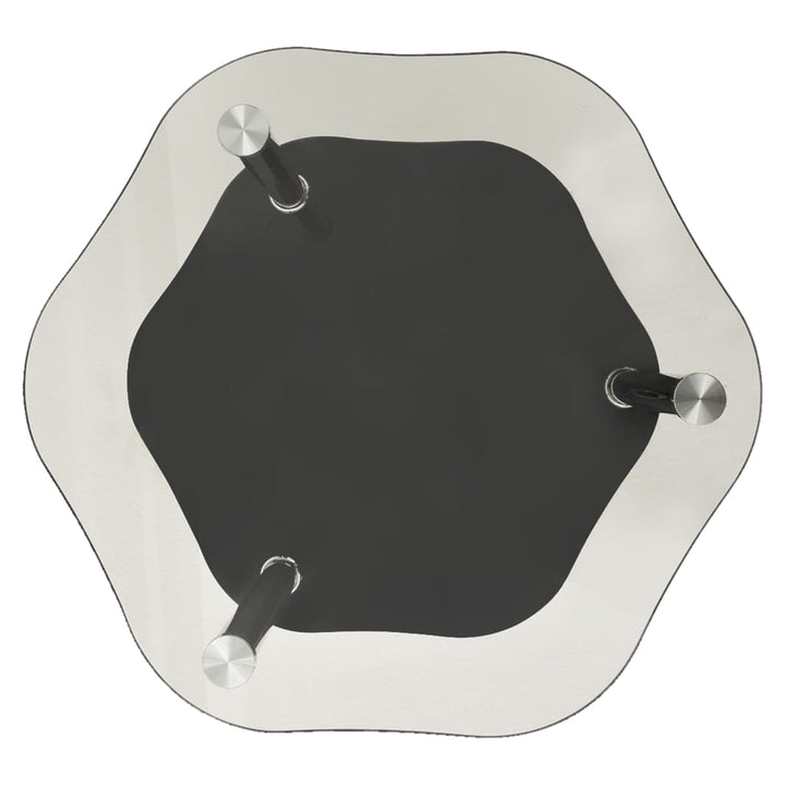 Bijzettafel 2-laags 38x38x50 cm gehard glas transparant zwart