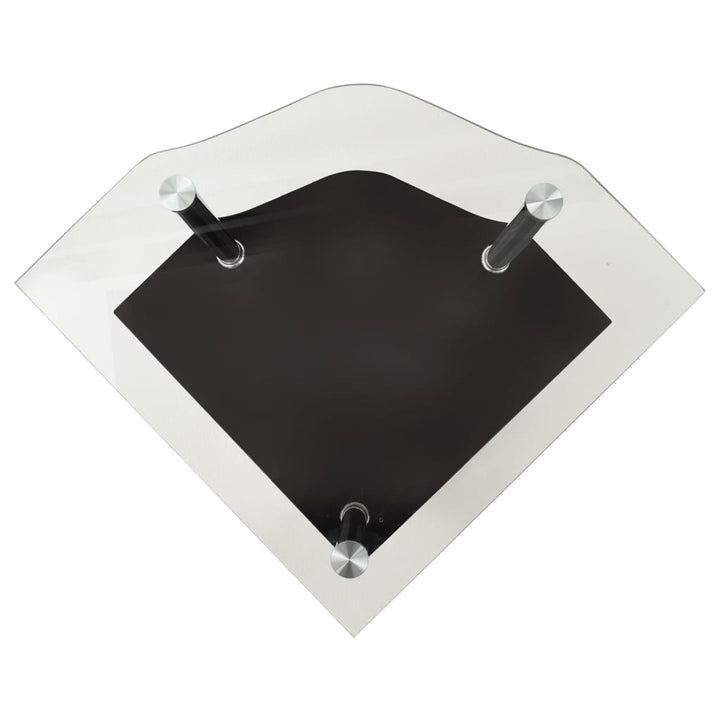 Bijzettafel 2-laags 38x38x50 cm gehard glas transparant zwart