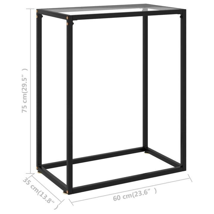 Wandtafel 60x35x75 cm gehard glas transparant