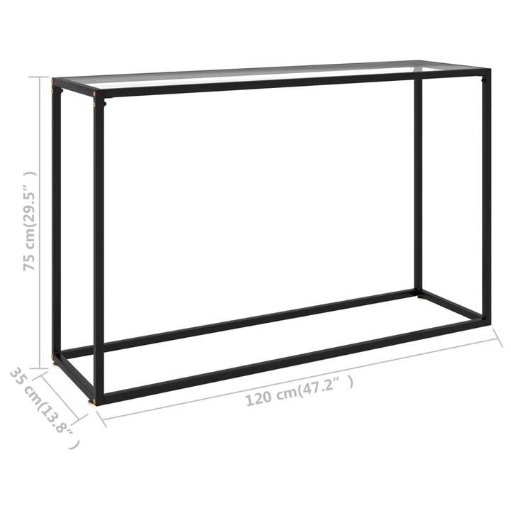 Wandtafel 120x35x75 cm gehard glas transparant