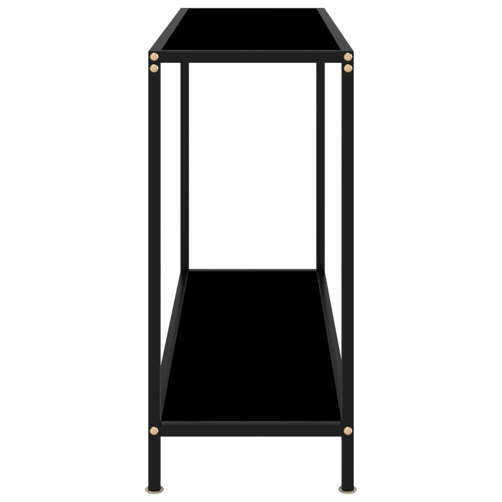 Wandtafel 100x35x75 cm gehard glas zwart