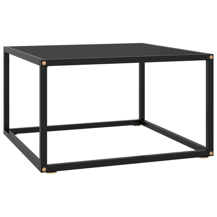 Salontafel met zwart glas 60x60x35 cm zwart