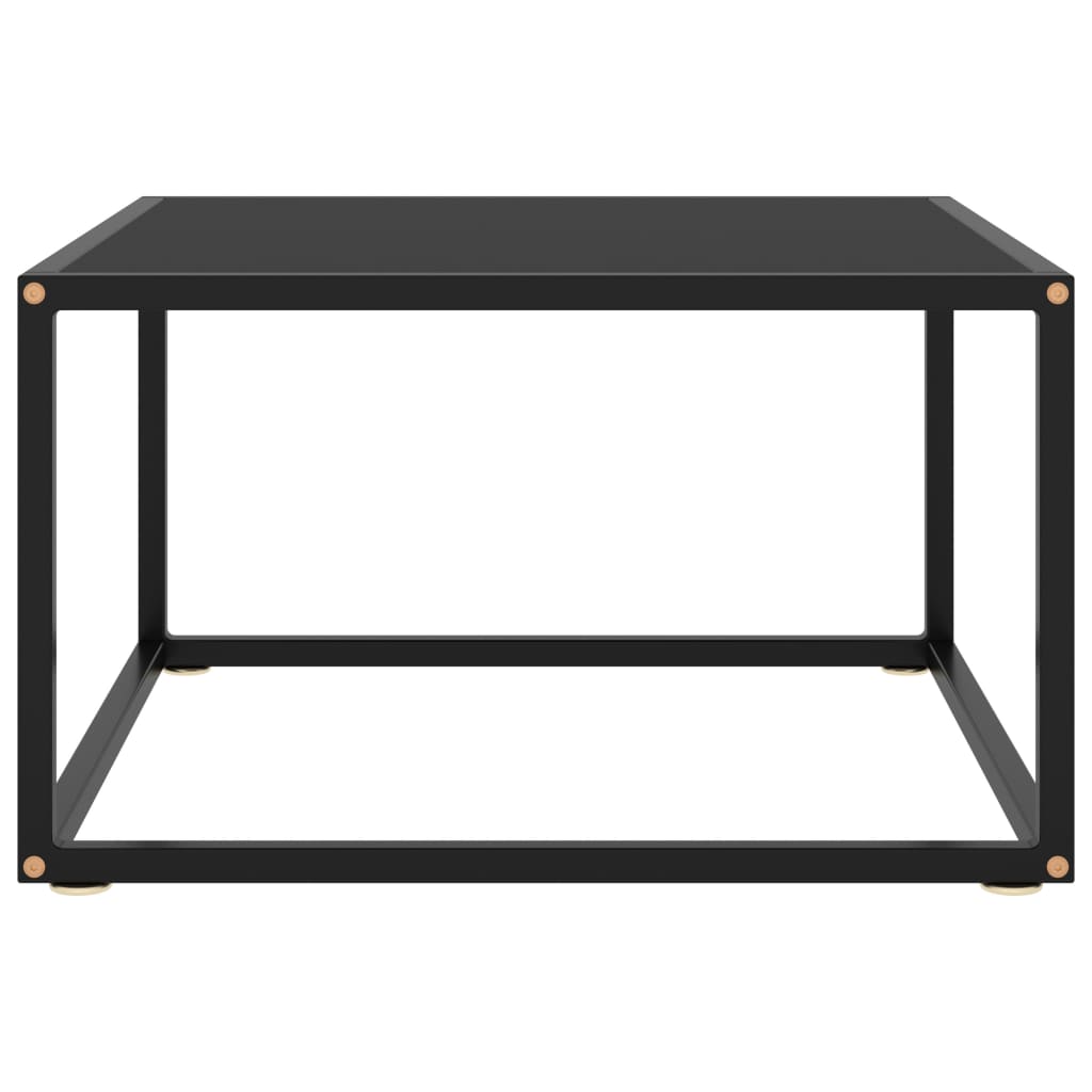 Salontafel met zwart glas 60x60x35 cm zwart