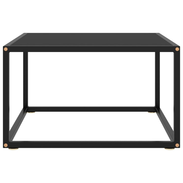 Salontafel met zwart glas 60x60x35 cm zwart