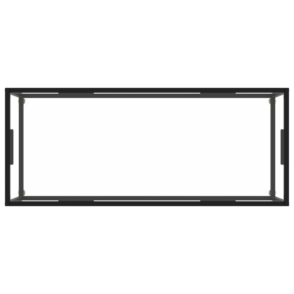 Theetafel met gehard glas 120x50x35 cm zwart
