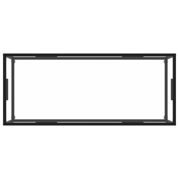 Theetafel met gehard glas 120x50x35 cm zwart