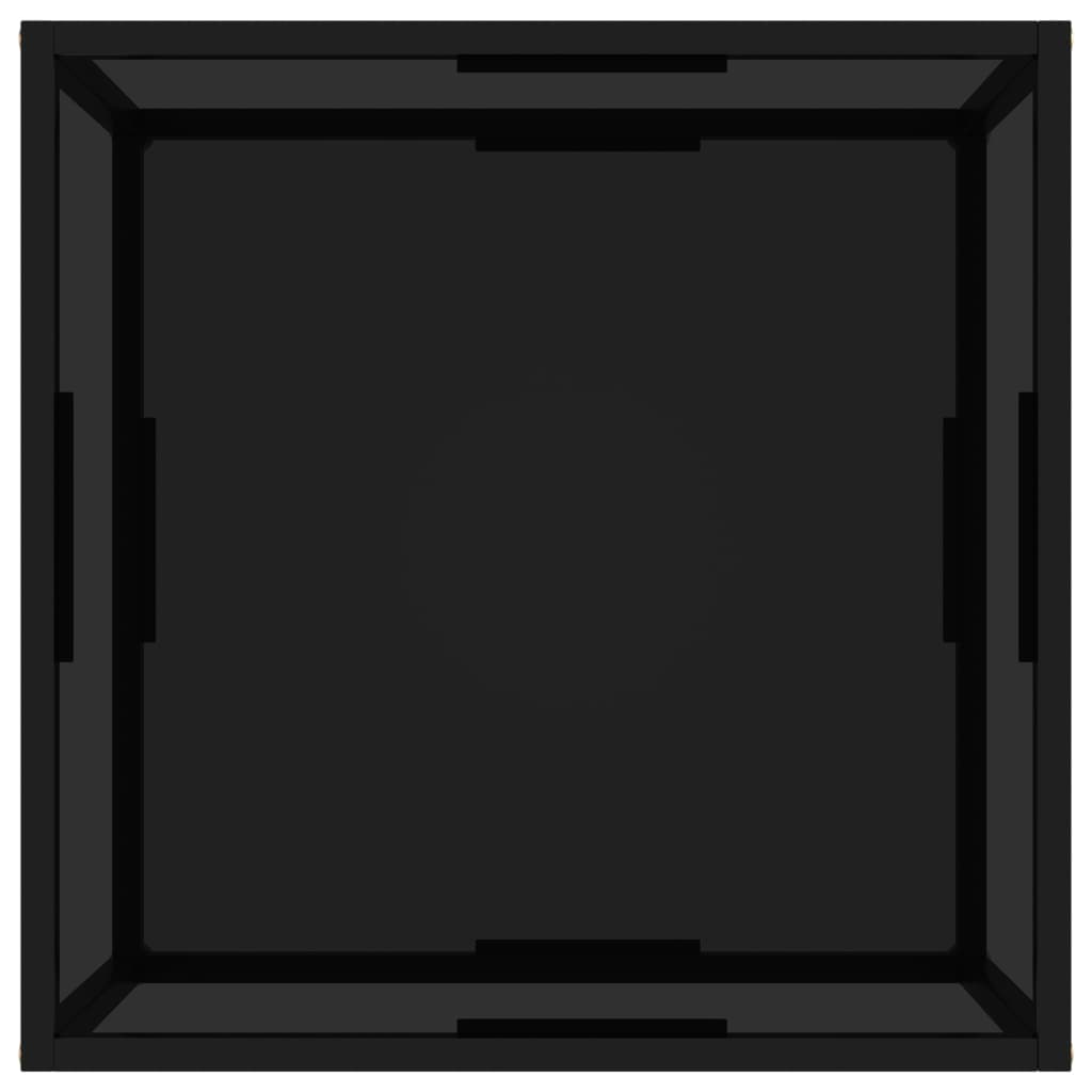 Theetafel 60x60x35 cm gehard glas zwart