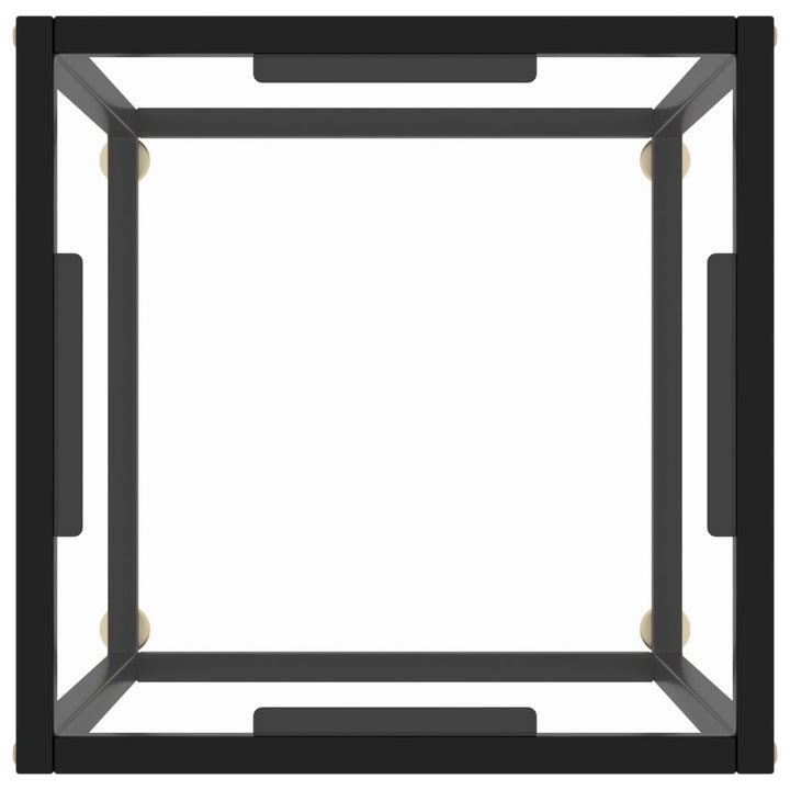 Salontafel met gehard glas 40x40x50 cm zwart