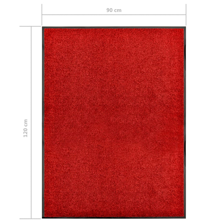 Deurmat wasbaar 90x120 cm rood