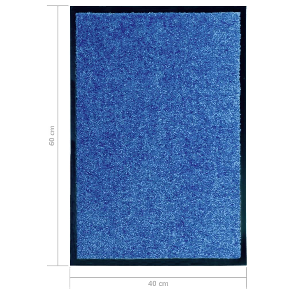 Deurmat wasbaar 40x60 cm blauw