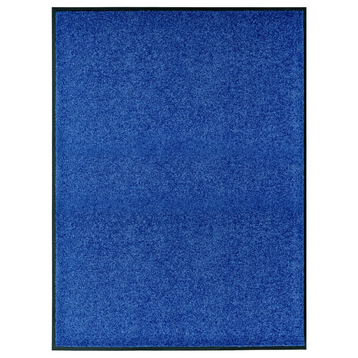 Deurmat wasbaar 90x120 cm blauw