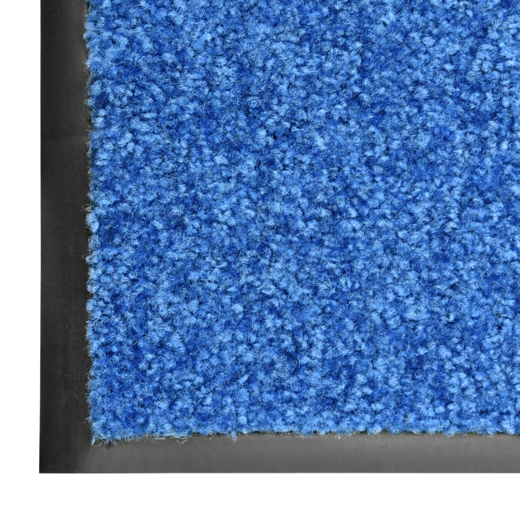 Deurmat wasbaar 90x150 cm blauw