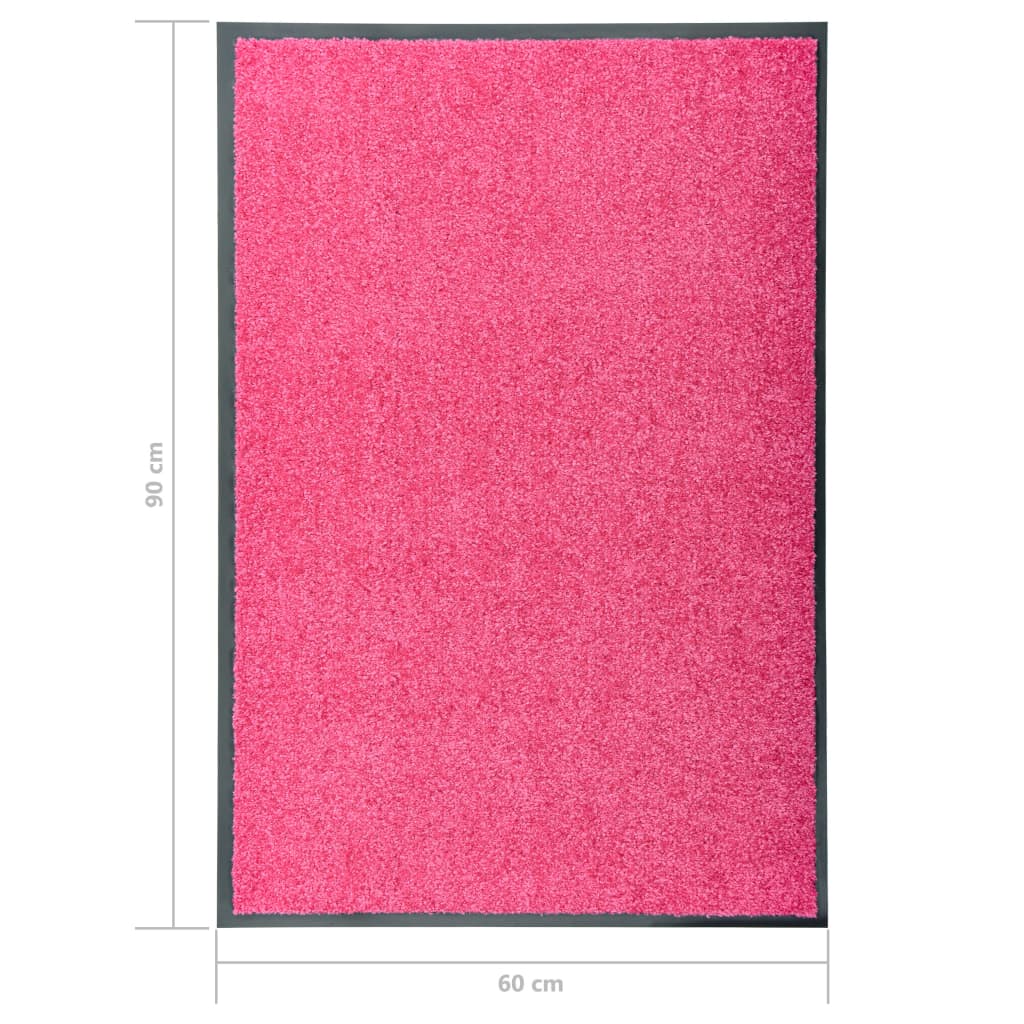 Deurmat wasbaar 60x90 cm roze
