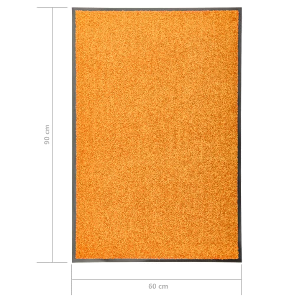 Deurmat wasbaar 60x90 cm oranje