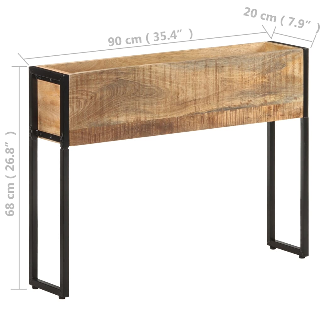 Plantenbak 90x20x68 cm ruw mangohout