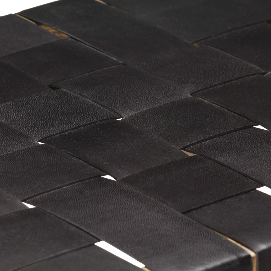 Barkrukken 2 st 46x36x60 cm echt leer massief mangohout zwart