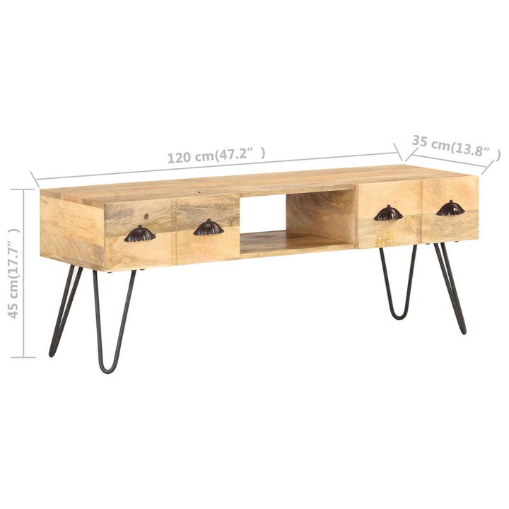 Tv-meubel 120x35x45 cm massief mangohout