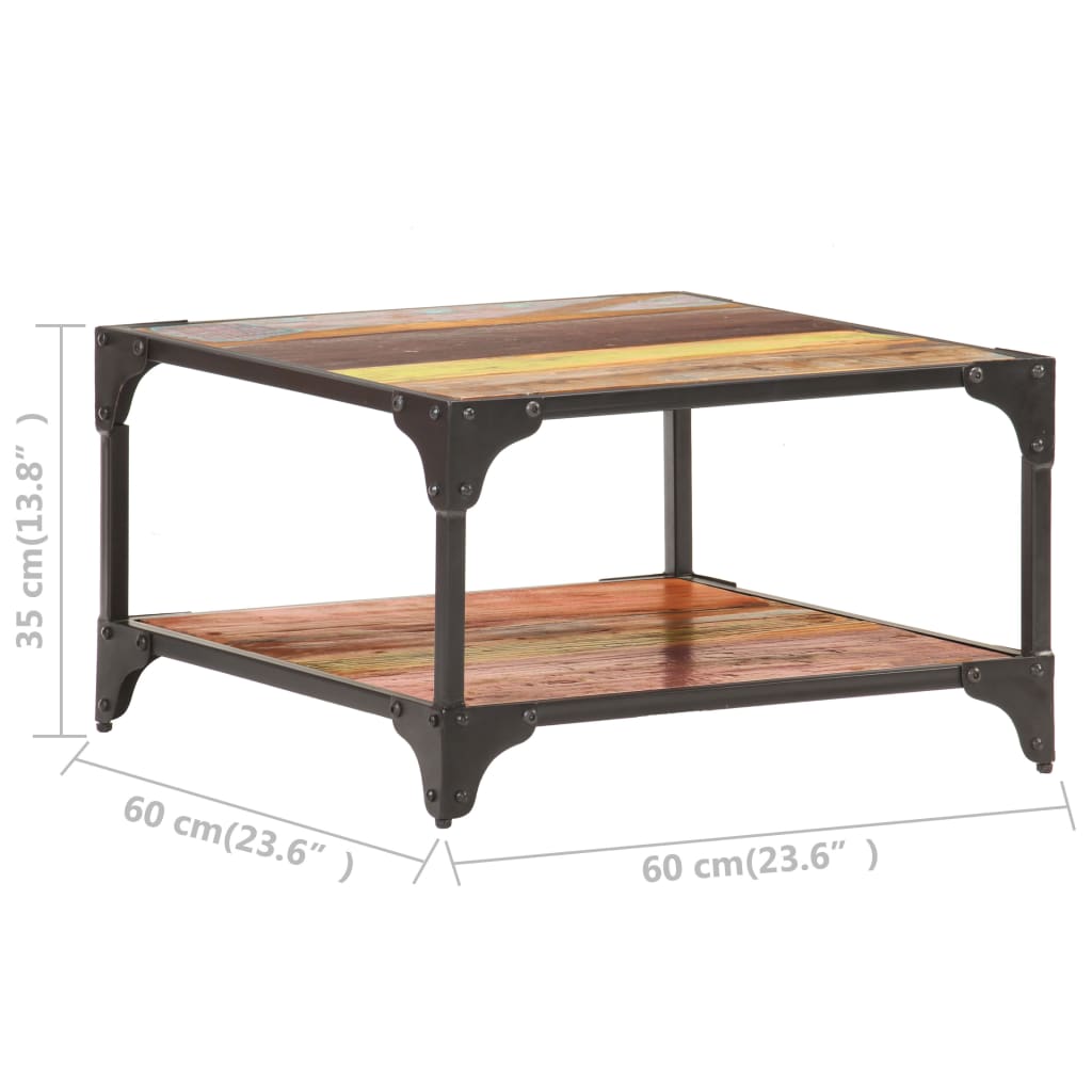 Salontafel 60x60x35 cm massief gerecycled hout